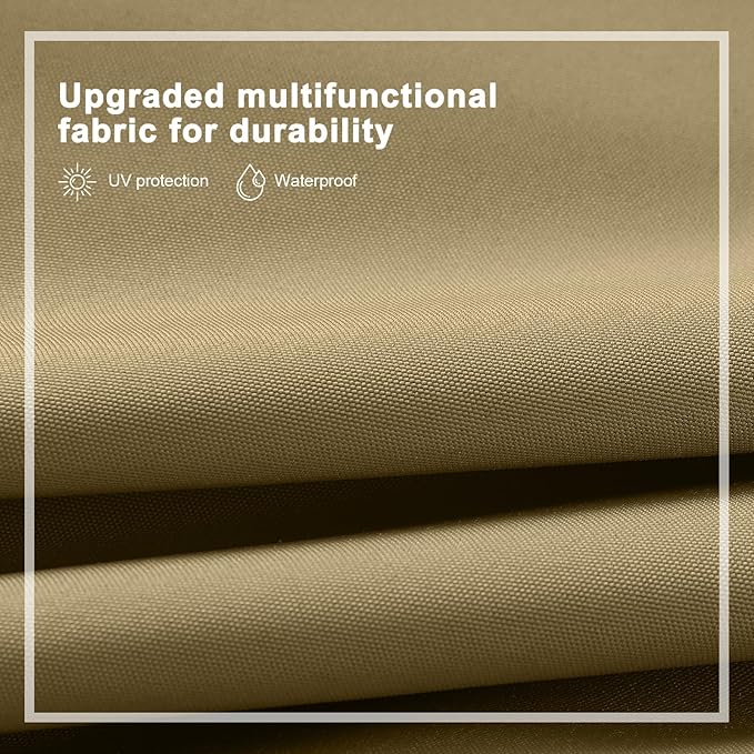 ABCCANOPY Solar Led Patio Umbrellas 3-Tiers 11FT (Khaki)