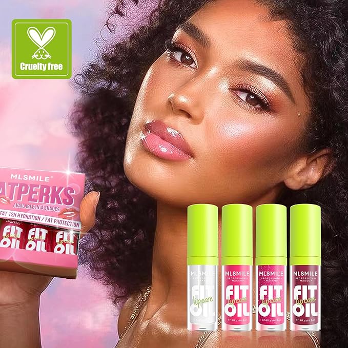 4 Colors Fat Oil Lip Gloss, Lip Oil Lip Glaze Hydrating Lip Glow Oil Big Brush Head Moisturizing Lip Gloss, Shiny Transparent Tinted Plumping Lip Oil Nourishing Non-sticky (A#)