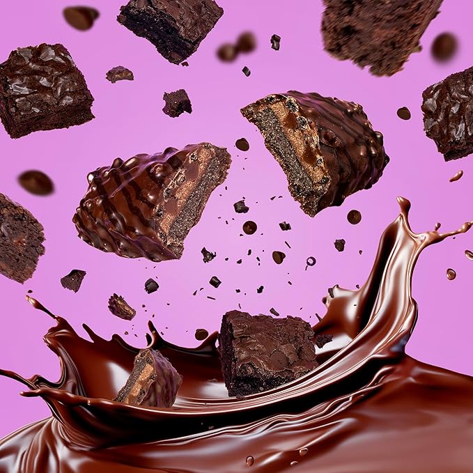 FITCRUNCH Full Size Protein Bars, 6-Layer Baked Bar, 7g of Sugar, Gluten Free & Soft Cake Core (12 Full Size Bars, Chocolate Brownie)