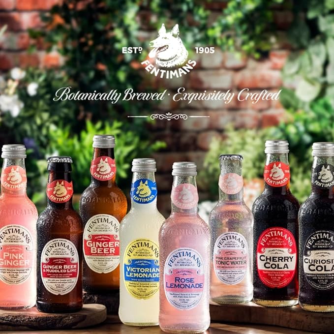 Fentimans Sparkling Ginger Beer - Ginger Ale, Ginger Beer Non Alcoholic, Craft Soda with Herbal Extracts & Natural Ingredients, Botanically Brewed - 9.3 Fl Oz (Pack of 12)