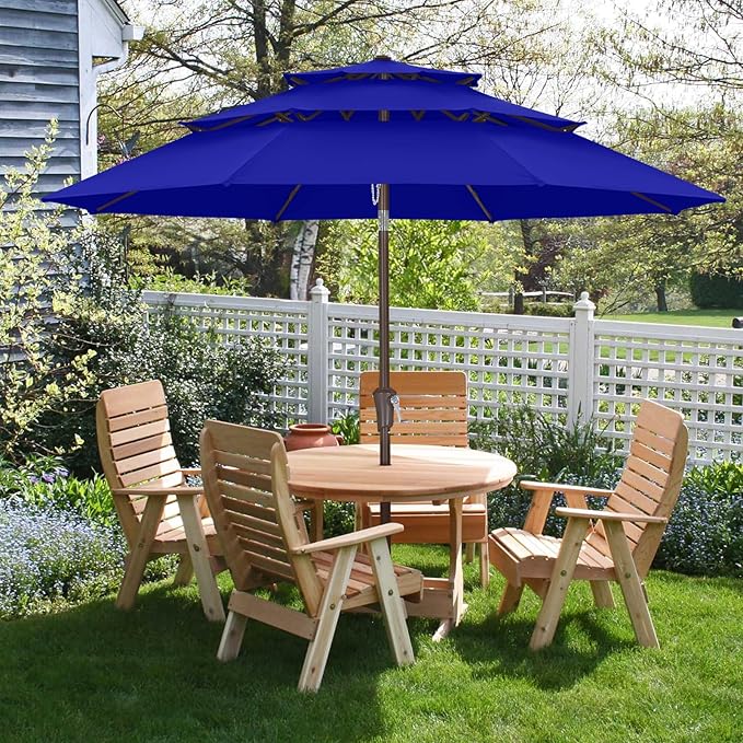 ABCCANOPY Patio Umbrellas 3 Tiers 11FT (Blue)