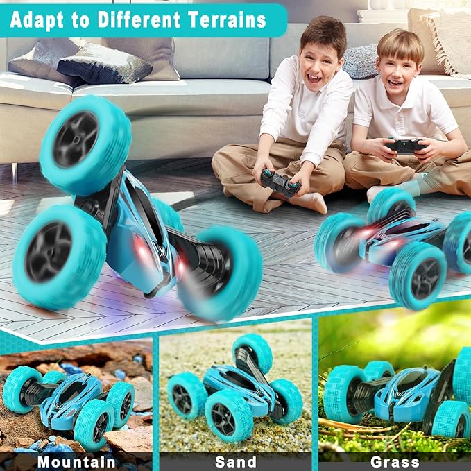 Remote Control Car, RC Cars Toys, 2.4GHz 4WD Fast RC Car Kids Toys Double Sided 360° Rotating Monster Truck Toys for Girls RC Truck Toy Cars for Boys