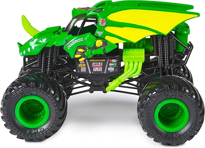 Monster Jam, Bakugan Dragonoid Monster Truck - Green, 1:24 Scale Die-Cast Vehicle-Chrome Rims and BKT Tread Tire for Playsets, Collectible for Fans & Birthday Parties, Kids Ages 3+