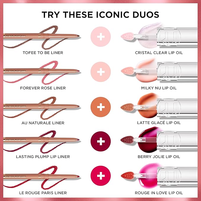L'Oreal Paris Plump Ambition Hyaluron Lip Oil, 24 HR Lip Gloss with Hyaluronic Acid, Volumizing Formula with Glass-Like Shine, Rouge In Love 380, 0.16 Fl Oz
