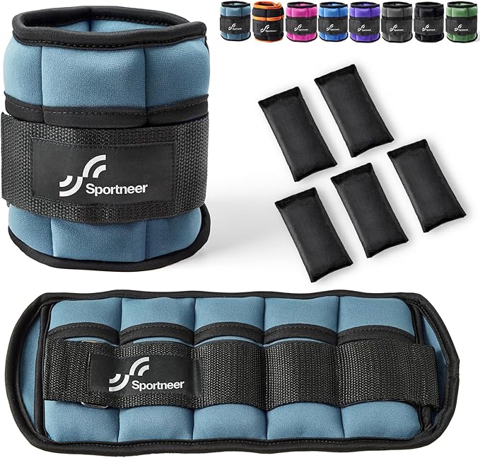 Sportneer Adjustable Ankle Weights for Women and Men 1 Pair 2 3 3 4 4 6 6 7 7 LBS