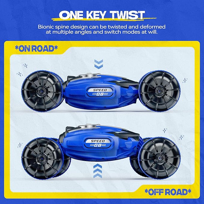 Ruko Q150 Amphibious Remote Control Car, 4WD Off-Road RC Stunt Car, IPX6 Waterproof Transform Vehicle Toys with 360ยฐ Rotating for All Terrain, Ideal Gifts for Kids