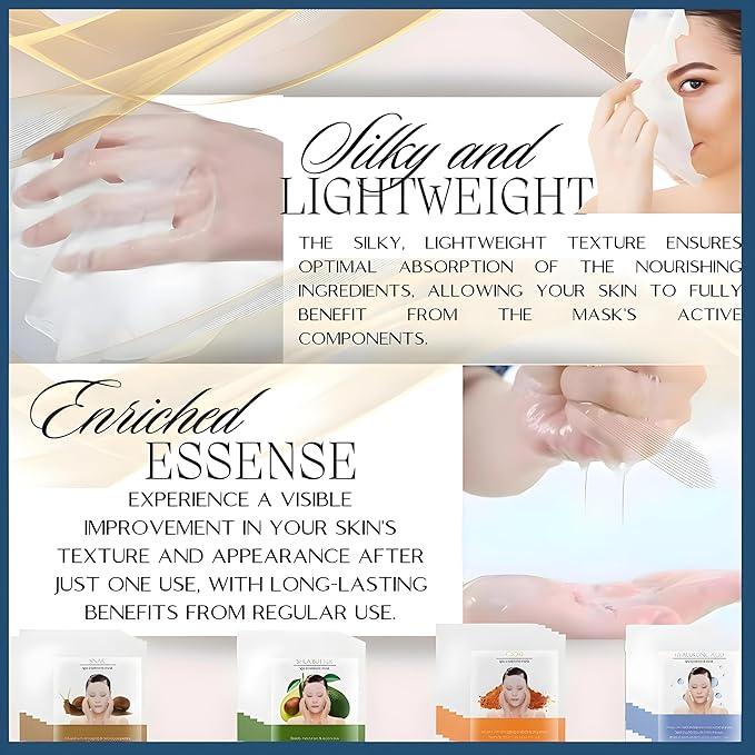 Face Masks Skincare | Instant Brightening Hydrating Hyaluronic Acid Face Sheet Mask | Anti-Aging Skincare | PH Balanced for Sensitive Skin | Not Tested on Animals | Korean Skincare