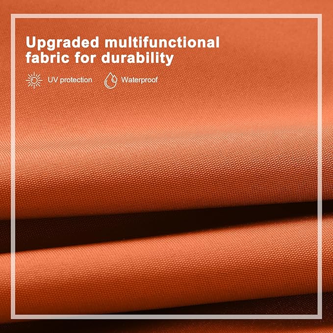ABCCANOPY 3 Tiers 11FT Solar Led Lighted Patio Umbrellas (Orange)