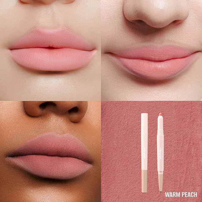 COLORGRAM All In One Over-Lip Maker 01 Warm Peach | Versatile Lip Liner & Contour with Natural Shades, Matte finish, Bigger and Fuller Lips, Plumping effect, Smooth creamy texture