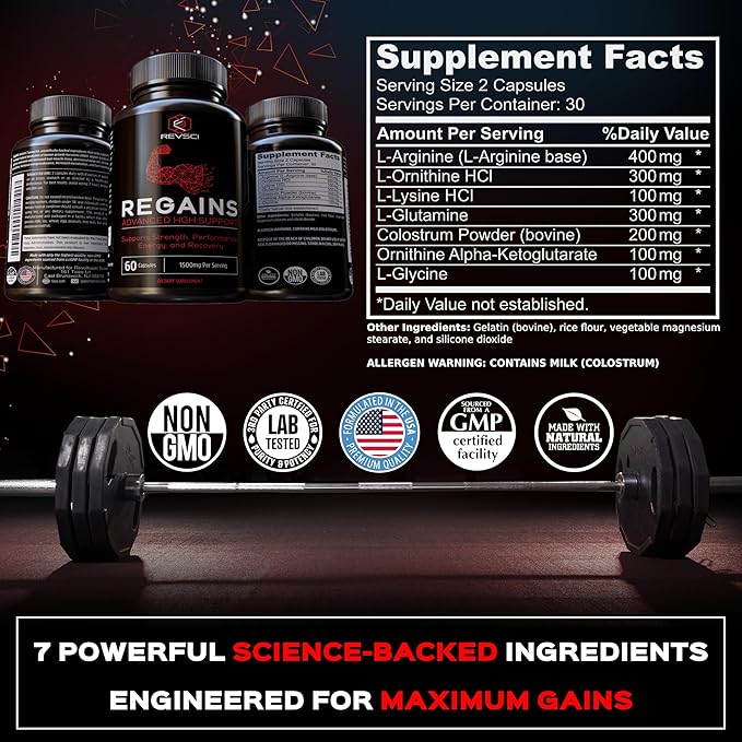 HGH Supplements for Men & Women - Regains Natural Anabolic Muscle Growth Building & Human Growth Hormone for Men, Muscle Builder for Men, Muscle Recovery Post Workout Supplement, 240 Protein Pills