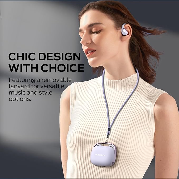 Monster Open Ear AC520 Headphones, Bluetooth 6.0 Wireless Earbuds with HiFi Sound, Open Ear Earbuds with 24H Playtime, Unique Handbag Design, ENC Clear Call, IPX6 Resistance(Purple)