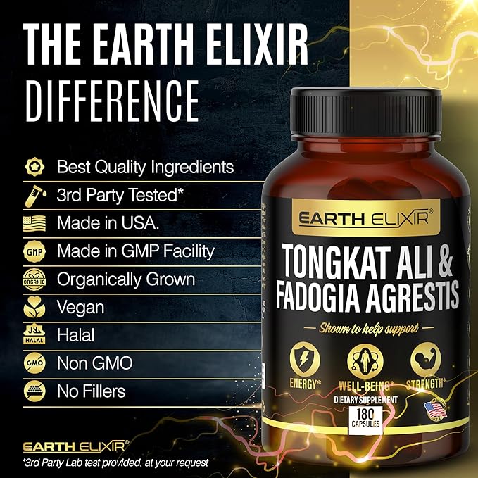 Fadogia Agrestis 600mg and Tongkat Ali 500mg Supplements (180 Capsules) - Made in USA - 3 Month Supply β 3rd Party Tested - Long Jack - Tongkat Ali Fadogia Agrestis for Men and Women