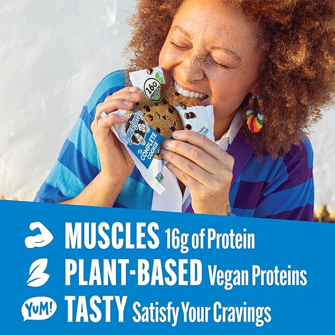 Lenny & Larry's The Complete Cookie, Chocolate Chip, Soft Baked, 16g Plant Protein, Vegan, Non-GMO, 4 Ounce Cookie (Pack of 12)