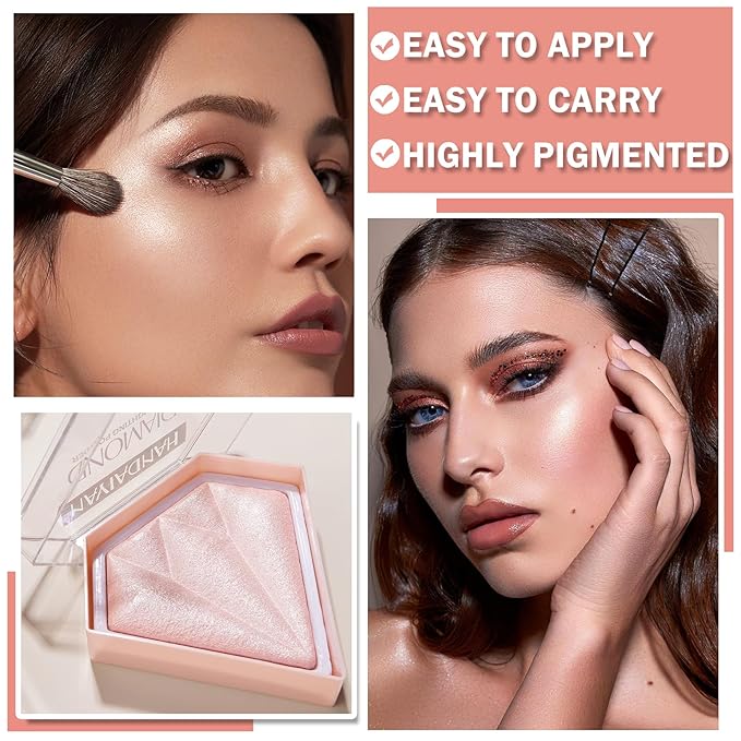 2PCS Pearl White Highlighter Makeup Palette Face Powder