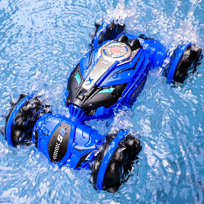 Ruko Q150 Amphibious Remote Control Car, 4WD Off-Road RC Stunt Car, IPX6 Waterproof Transform Vehicle Toys with 360ยฐ Rotating for All Terrain, Ideal Gifts for Kids