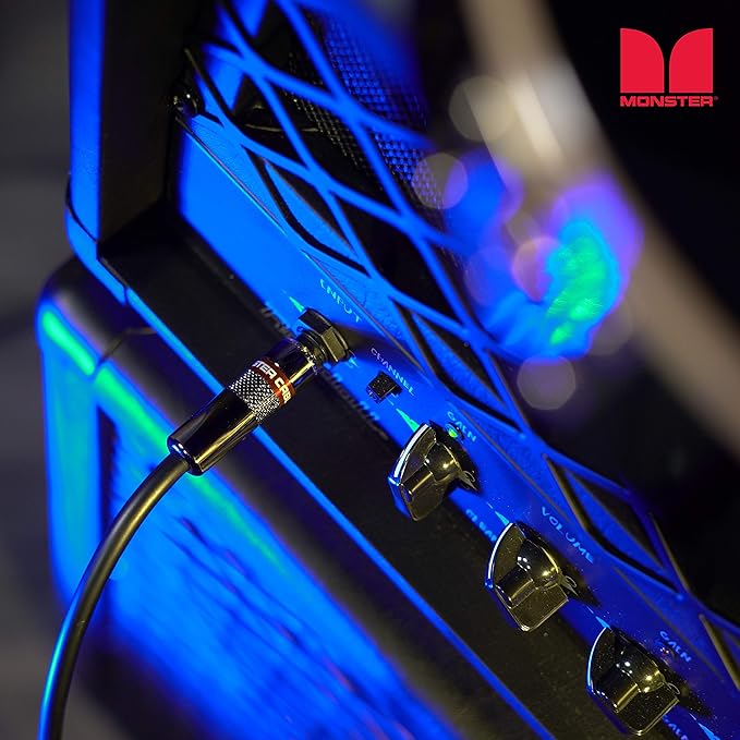 Monster Prolink Classic Speaker Cable - 6FT Straight to Straight Instrument Cable - 1/4-Inch Plugs - Guitar Cord w/Superior Signal Transfer, Noise Reduction, Duraflex Outer Jacket