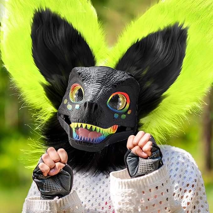 13 Pcs DIY Dino Mask Kit Hard Plastic Dinosaur Mask Furry Therian Dino Costume Kit Animal Dinosaur Party Costume