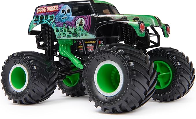 Monster Jam, Official Grave Digger Monster Truck, Collector Die-Cast Vehicle, 1:24 Scale, Kids Toys for Boys Ages 3 and up