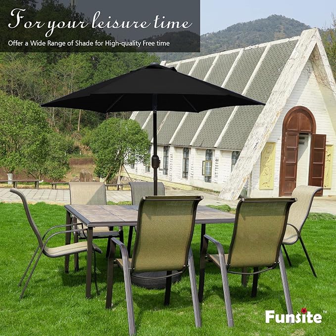 7.5Ft/9Ft Patio Umbrella, UV Protect Pool Umbrella with Heavy Duty Pole,Outdoor Umbrella with Push Botton Tilt & Crank