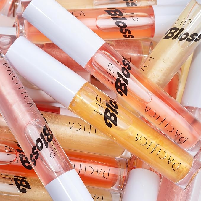 Pacifica Plumping Lip Gloss - Lip Bloss Tinted Lip Balm Treatment - Berry Flavored - Moisturizing, High-Shine, Long-Lasting Shine, Vegan & Cruelty-Free, 0.14 Fl Oz, Light Pink