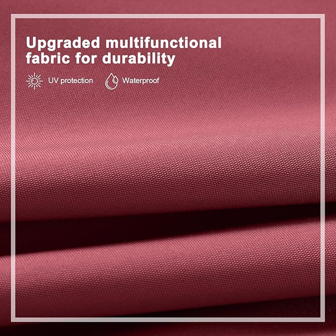 ABCCANOPY 3 Tiers 11FT Solar Led Lighted Patio Umbrellas (Burgundy)