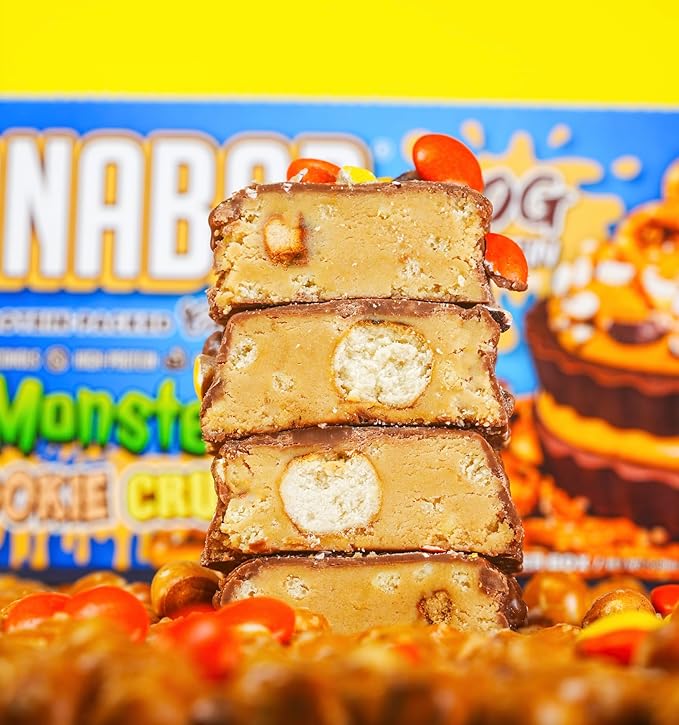 Anabar Protein Bar, The Protein-Packed Candy Bar, Amazing Tasting Protein Bar, No Sugar Alcohols, High Protein, Amazingly Delicious, 20 Grams of Protein (12 Bars, Monster Cookie Crunch)