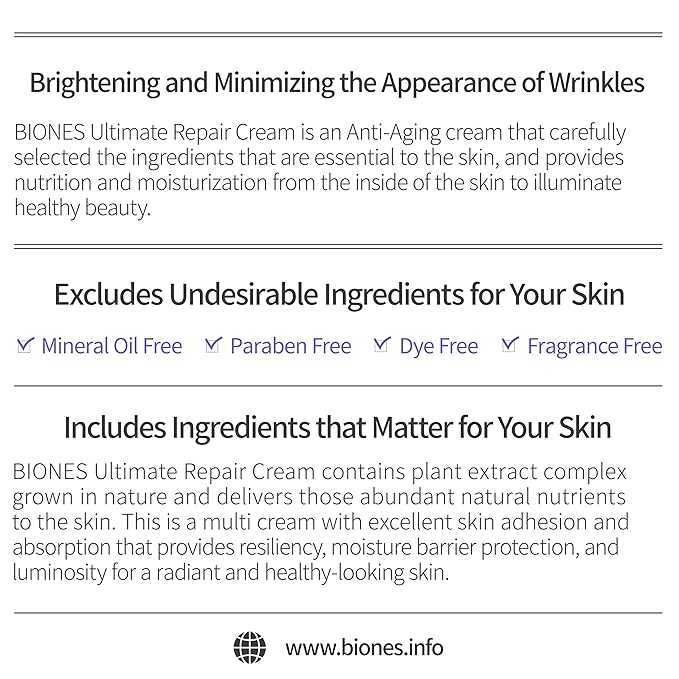 Ultimate Repair Cream - DMZ Natural Plant Complex Anti-Aging Wrinkle Repair Retinol Cream for Face - Face Moisturizer for Women - 8 Peptides complex, Collagen, Ceramides, Niacinamide - 2.46 oz