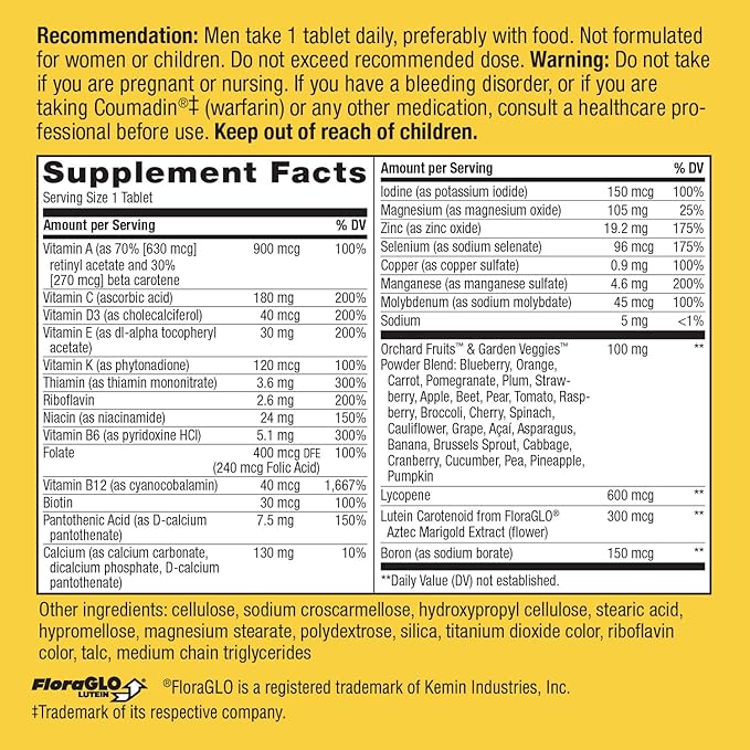 Nature’s Way Alive! Men’s 50+ Complete Multivitamin, High Potency B-Vitamins, 50 Tablets