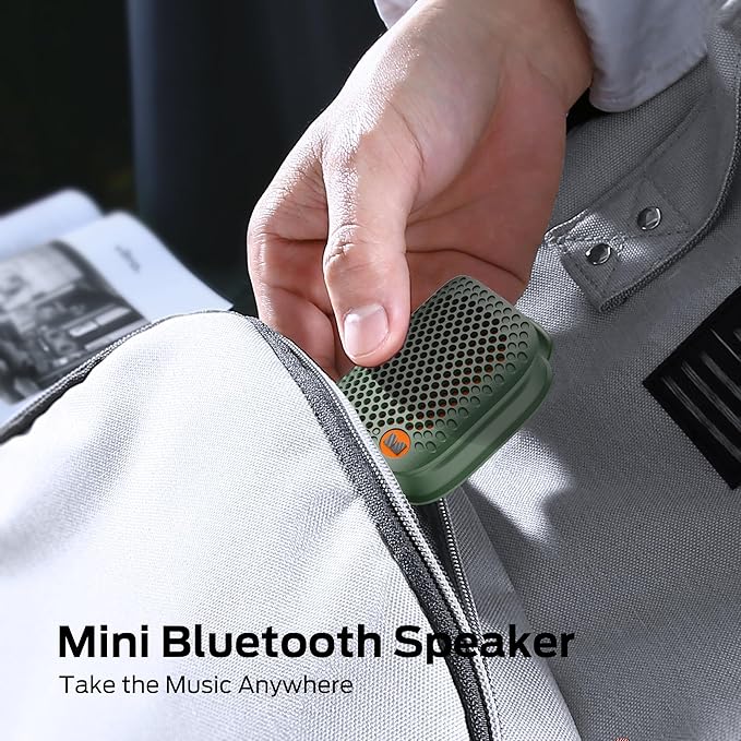 Monster Blaster Micro Bluetooth Speaker, Clip on Wireless Wearable Speaker for Hands-Free Calls and Music, Small Portable Speakers for Workout, Running, TWS, IPX7 Waterproof (Non-Magnetic), Green