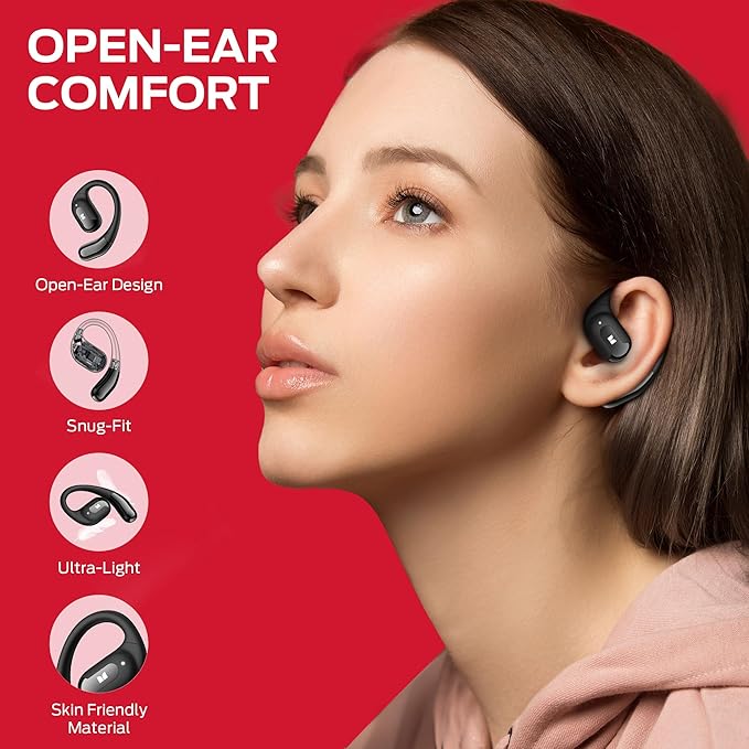 Monster Open Ear AC317 Headphones, Wireless Earbuds with Stereo Sound, 24H Playback, Bluetooth 5.4, Crystal Clear Calls, Type-C Charging, Touch Control, Sweat Resistant Open Ear Earbuds for Sports
