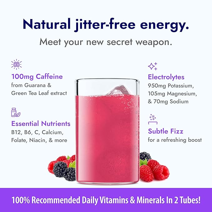 Zipfizz Daily Energy Drink Powder, Berry, 12 Pack | 3-in-1 Sustained Energy, Rapid Hydration, and Essential Vitamins | Sugar-Free | Electrolyte Powder | Contains Vitamin B-12 & Antioxidants