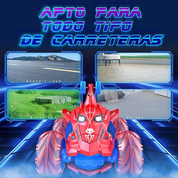 Spider remote control car rc cars toys,Cool rechargeable stunt rc car with 360 flips 4WD wheel with bright light,Fun outdoor toys gifts for kids birthday or Chritmas age 4 5 6 7 8 9 10 11 12 years old
