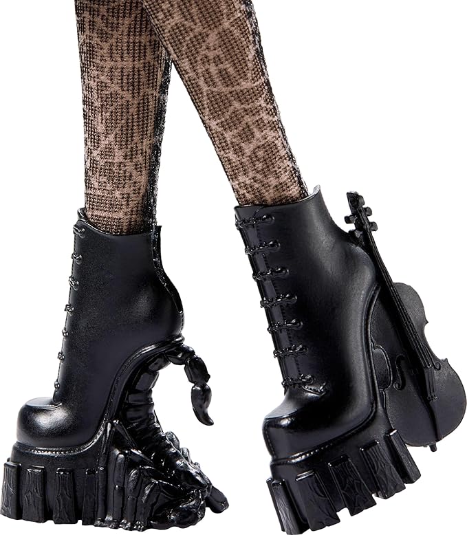 Monster High Wednesday Doll and Accessories, Wednesday Addams Collectible in Nevermore Academy Uniform with Thing and Backpack, Doll Stand