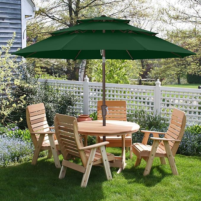 ABCCANOPY Patio Umbrellas 3 Tiers 11FT (Green)