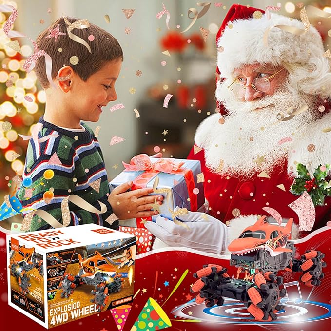 Remote Control Car, Shark Monster Truck with Gesture Sensor, 1:16 30km/h Off-Road Rc Cars, 360°Rotation All Terrain 2.4Ghz 4WD Truck Toy Gift for Boys Girls 3+ Years