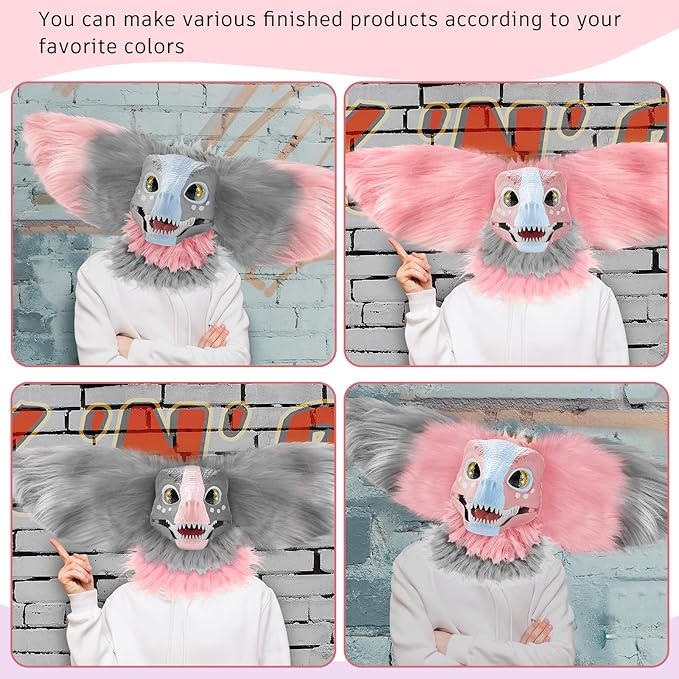 13 Pcs DIY Dino Mask Kit Hard Plastic Dinosaur Mask Furry Therian Dino Costume Kit Animal Dinosaur Party Costume
