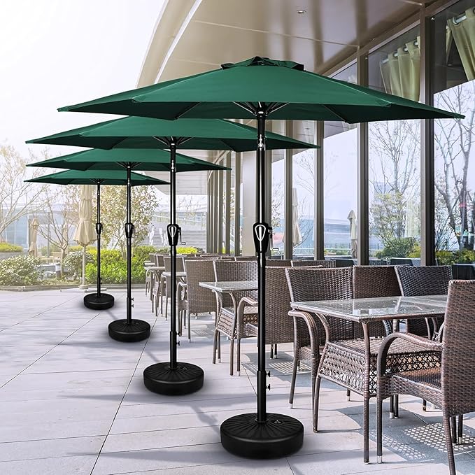 Simple Deluxe 9' Patio Umbrella Outdoor Table Market Yard Umbrella with Push Button Tilt/Crank