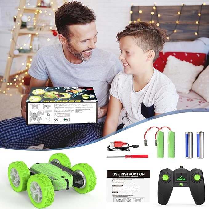 Remote Control Car, RC Cars Toys, 2.4GHz 4WD Fast RC Car Kids Toys Double Sided 360° Rotating Monster Truck Toys for Girls RC Truck Toy Cars for Boys