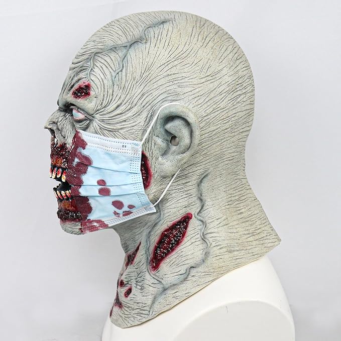 Zombie Mask Scary Halloween Cosplay Prop Haunted House Horror Monster Creepy Masquerade Party Accessories