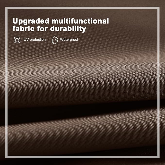 ABCCANOPY Solar Led Patio Umbrellas 3-Tiers 9FT (Brown)