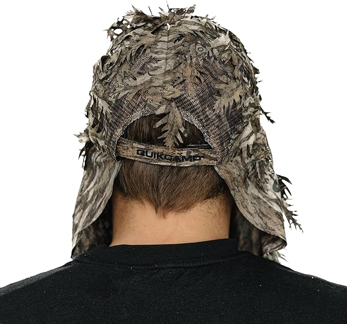 QuikCamo Lightweight 3D Leafy Camo Face Mask & Hat for Hunting, OSFM Adjustable Camouflage Hat, Mossy Oak & Realtree