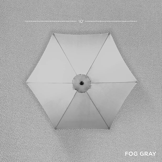 Best Choice Products 10ft Outdoor Steel Polyester Market Patio Umbrella w/Crank, Easy Push Button, Tilt, Table Compatible - Fog Gray