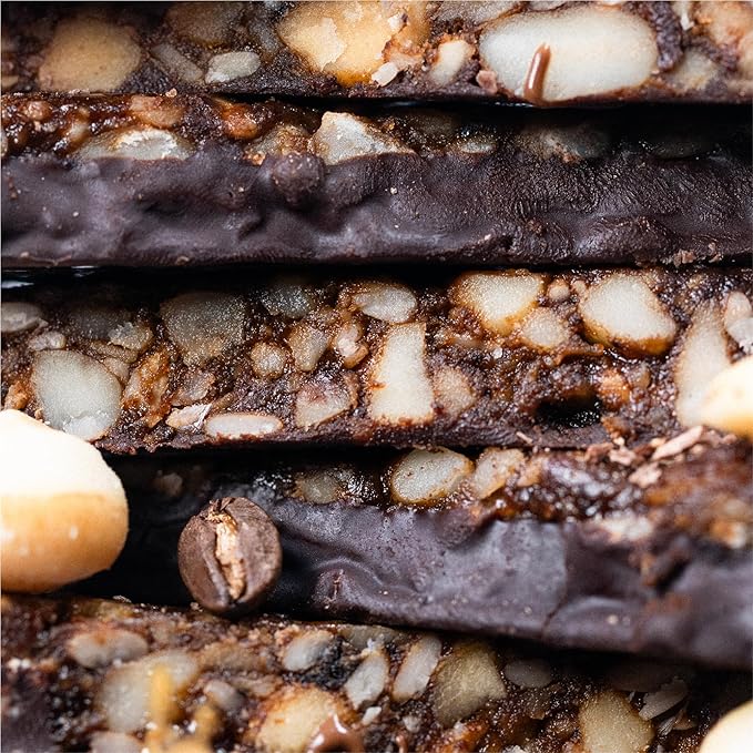 House of Macadamias BRU Bar, 50 mg Caffeine per bar, Espresso, Sugar Free, Caramel Mocha, Plant Based, Keto, Low Carb, Vegan, Paleo, Dairy free, Gluten-free, 12 x 1.4oz