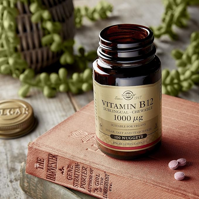 Solgar Vitamin B12 1000 mcg, 250 Nuggets - Supports Production of Energy, Red Blood Cells - Healthy Nervous System - Promotes Cardiovascular Health - Vitamin B - Non-GMO, Gluten Free - 250 Servings