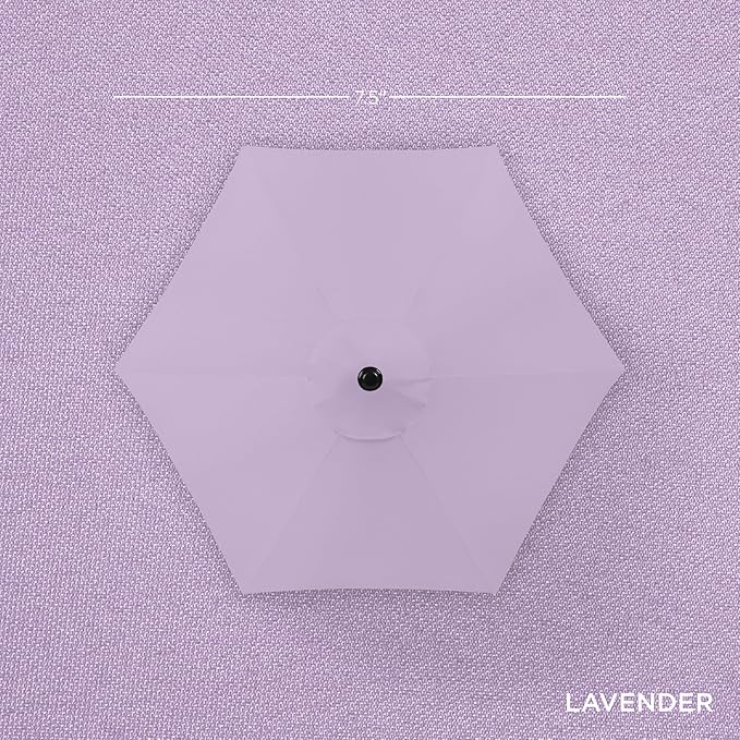 Best Choice Products 7.5ft Heavy-Duty Round Outdoor Market Table Patio Umbrella w/Steel Pole, Push Button Tilt, Easy Crank Lift - Lavender