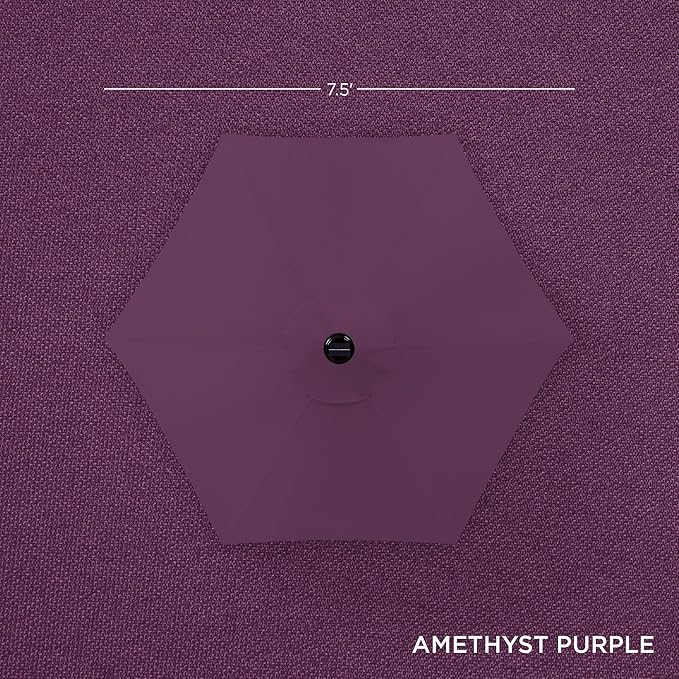 Best Choice Products 7.5ft Outdoor Solar Market Table Patio Umbrella for Deck, Pool w/Tilt, Crank, LED Lights - Amethyst Purple