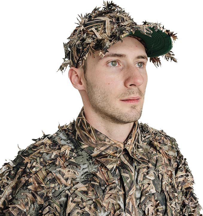 QuikCamo Lightweight 3D Leafy Camo Face Mask & Hat for Hunting, OSFM Adjustable Camouflage Hat, Mossy Oak & Realtree