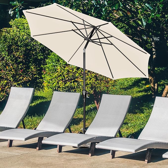 Simple Deluxe 9' Patio Umbrella Outdoor Table Market Yard Umbrella with Push Button Tilt/Crank