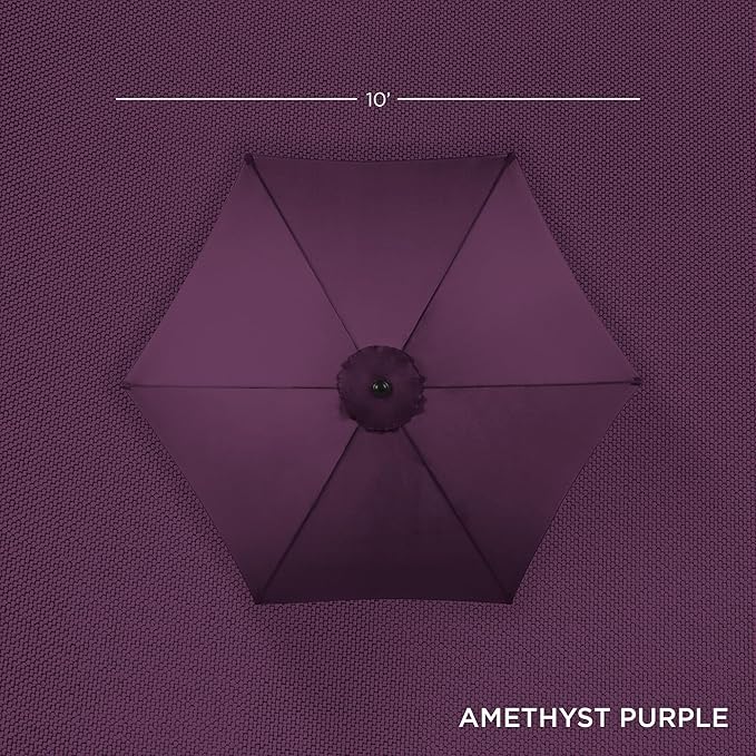 Best Choice Products 10ft Outdoor Steel Polyester Market Patio Umbrella w/Crank, Easy Push Button, Tilt, Table Compatible - Amethyst Purple