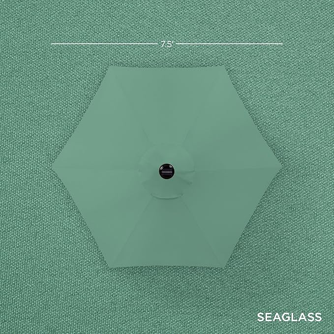 Best Choice Products 7.5ft Outdoor Solar Market Table Patio Umbrella for Deck, Pool w/Tilt, Crank, LED Lights - Seaglass